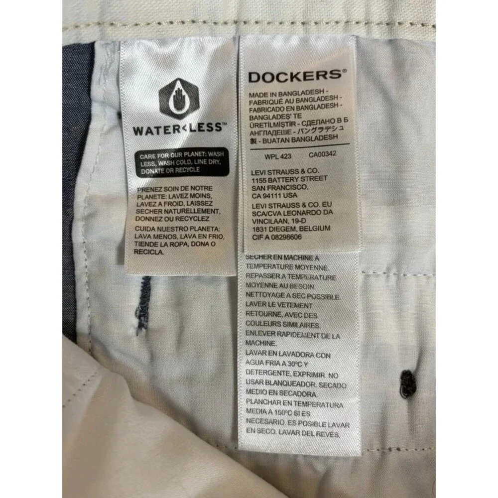 Dockers Perfect Shorts Classic Fit Cotton Twill Blue Gray Men’s 38 NWT